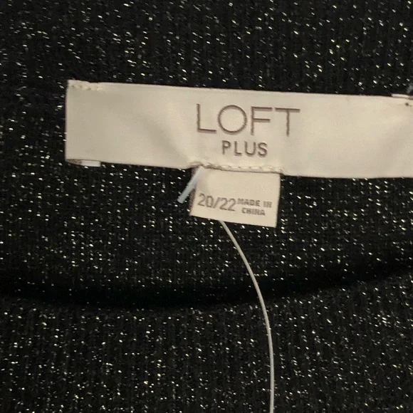 LOFT Plus Shimmering Black Sweater Dress size 20/22 NWT - Picture 14 of 16